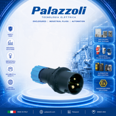 705126 MULTIMAX STRAIGHT PLUG IN BLACK COLOUR PALAZZOLI VIETNAM